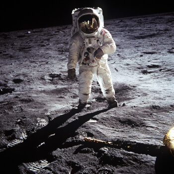 man walking on the moon